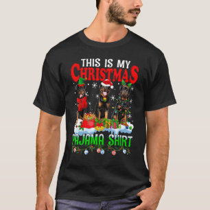 Dit is mijn kerst pyjama grappige rottweiler hond t-shirt