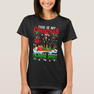 Dit is mijn kerst pyjama grappige rottweiler hond t-shirt