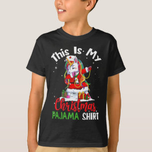 Dit is mijn kerst pyjama grappige Santa Eenhoorn 2 T-shirt