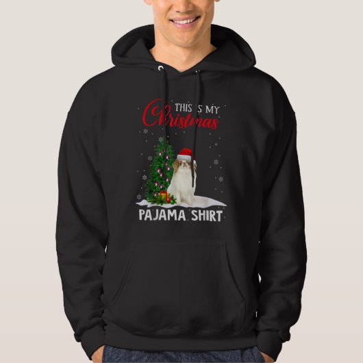 Dit is mijn kerst pyjama japans chin xmas hond hoodie (Voorkant)
