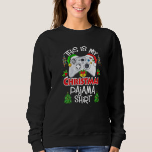 Dit Is Mijn Kerst Pyjama Kerstman Hoed Gamer Video Trui