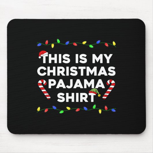 Dit is mijn kerst pyjama lampjes leuk vakantie fam muismat (Voorkant)