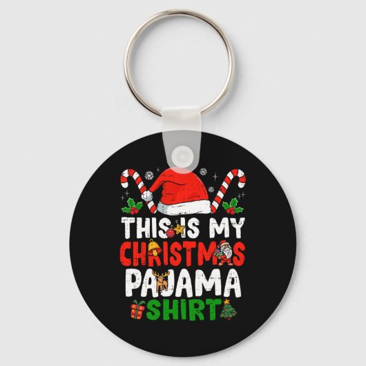 Dit is mijn kerst pyjama leuke kerst sleutelhanger (Voorkant)