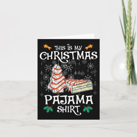 Dit is mijn kerst pyjama leuke kerst taart kaart (Voorkant)