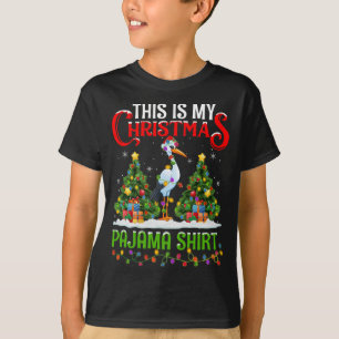Dit is mijn kerst pyjama ooievaars vogel kerst t-shirt