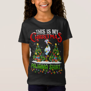 Dit is mijn kerst pyjama ooievaars vogel kerst t-shirt