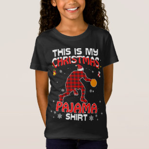 Dit is mijn kerst pyjama rood gepolijst basketbal  t-shirt