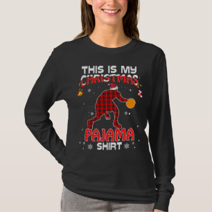Dit is mijn kerst pyjama rood gepolijst basketbal t-shirt