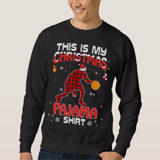 Dit is mijn kerst pyjama rood gepolijst basketbal trui (Voorkant)