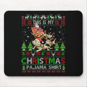Dit is mijn kerst pyjama shirt baarddraag draak S Muismat