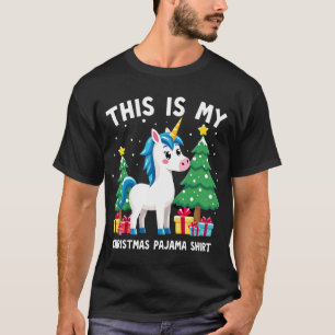 Dit is Mijn Kerst Pyjama Shirt Eenhoorn Kerst PJs