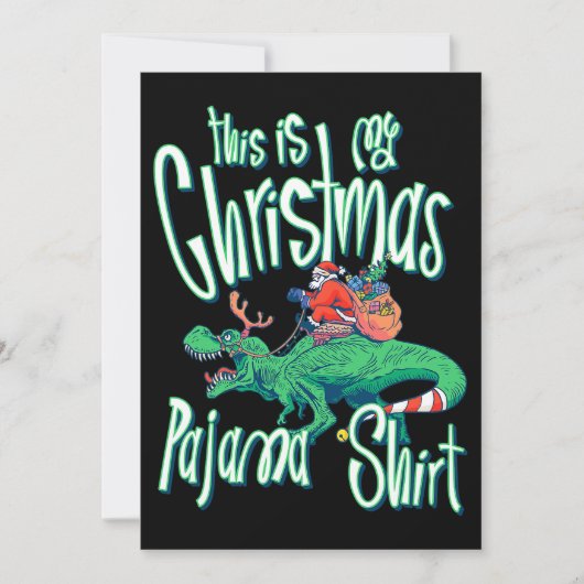 Dit is mijn kerst pyjama Shirt Funny Santa Dino Kaart (Voorkant)