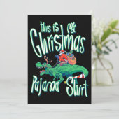 Dit is mijn kerst pyjama Shirt Funny Santa Dino Kaart (Staand voorkant)