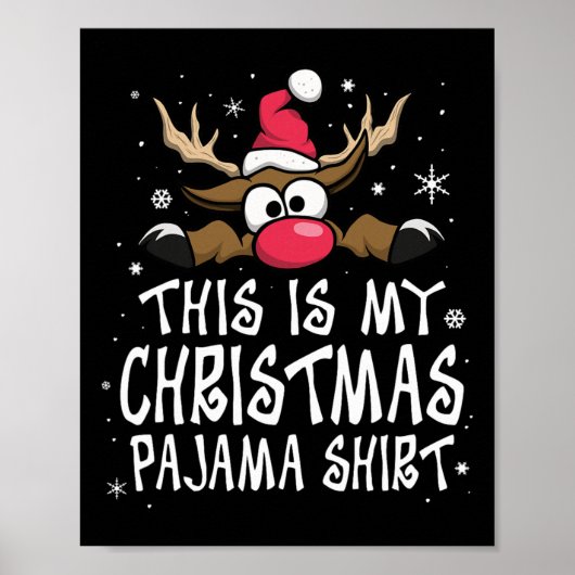 Dit is mijn kerst pyjama shirt grappig kerstfeest poster (Voorkant)