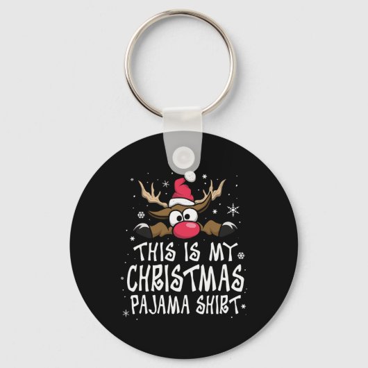 Dit Is Mijn Kerst Pyjama Shirt Grappig Kerstfeest Sleutelhanger (Voorkant)