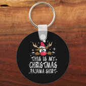 Dit Is Mijn Kerst Pyjama Shirt Grappig Kerstfeest Sleutelhanger (Voorkant)