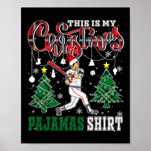 Dit is mijn kerst pyjama shirt grappige kerstman v poster (Voorkant)