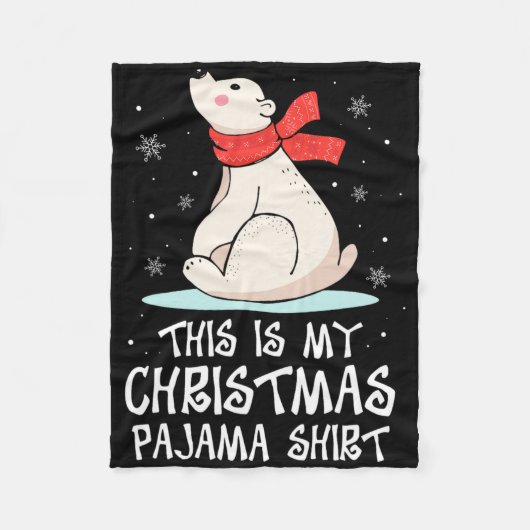 Dit Is Mijn Kerst Pyjama Shirt Ijsbeer Grappig Fleece Deken (Voorkant)