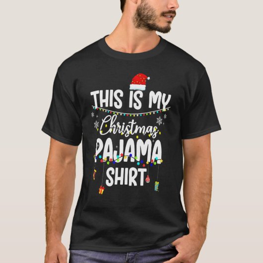 Dit Is Mijn Kerst Pyjama Shirt Kerstmis Lichtslang (Voorkant)