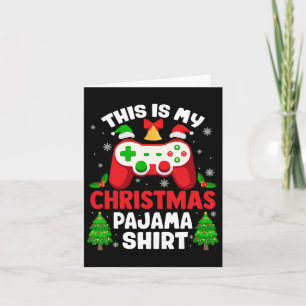 Dit Is Mijn Kerst Pyjama Shirt Videospel Contr Kaart