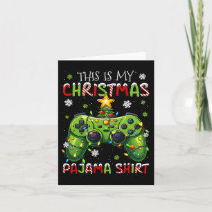 Dit Is Mijn Kerst Pyjama Shirt Videospel Speler Kaart