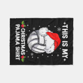 Dit Is Mijn Kerst Pyjama Shirt Volleybal Chris Fleece Deken (Voorkant (Horizontaal))