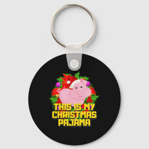 Dit Is Mijn Kerst Pyjama Varken Cute Kerstmis Vark Sleutelhanger