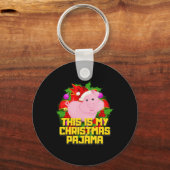Dit Is Mijn Kerst Pyjama Varken Cute Kerstmis Vark Sleutelhanger (Voorkant)