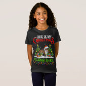 Dit is mijn kerst pyjama verlichting Bull Terrier T-shirt (Voorkant volledig)