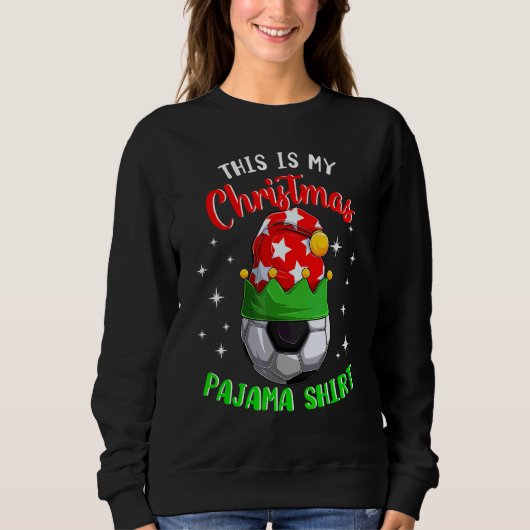 Dit Is Mijn Kerst Pyjama Voetbal Elfen Hoed Trui (Voorkant)