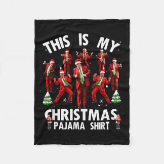 Dit Is Mijn Kerst Pyjamashirt Funnytrump Dans Fleece Deken