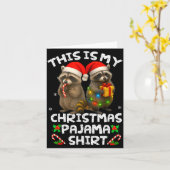 Dit is mijn kerst pyjamashirt Grappige wasbeer Sin Kaart (Gele Bloem)
