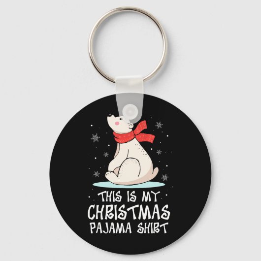 Dit Is Mijn Kerst Pyjamashirt Ijsbeer Grappig Sleutelhanger (Voorkant)