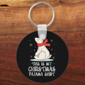 Dit Is Mijn Kerst Pyjamashirt Ijsbeer Grappig Sleutelhanger (Voorkant)