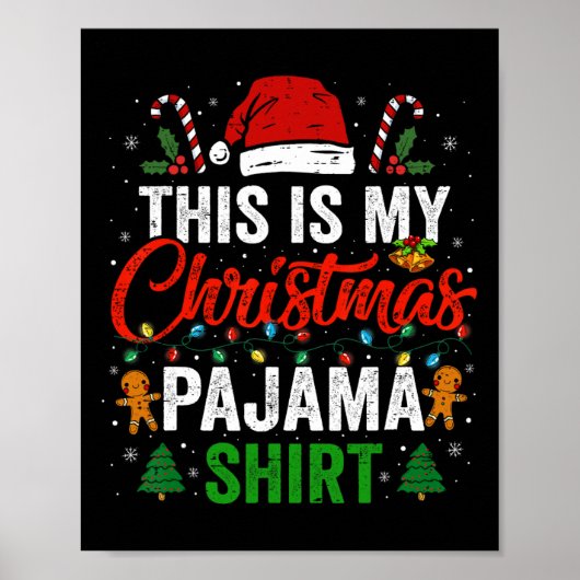 Dit Is Mijn Kerst Slaapzak Leuke Kerst Pjs Mannen Poster (Voorkant)