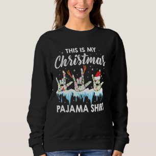 Dit is mijn kerstblad Pajama Asl Sign Language Dea Trui