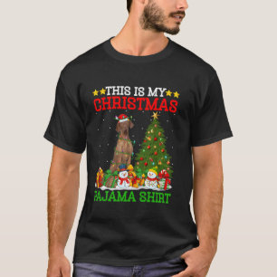 Dit is mijn kerstboom pyjama Vizsla hond Chris T-shirt