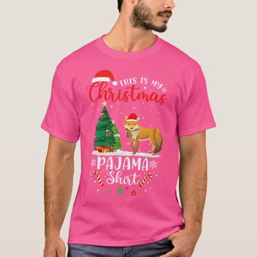 Dit is mijn kerstboompje Light Xmas Fox T-shirt (Voorkant)