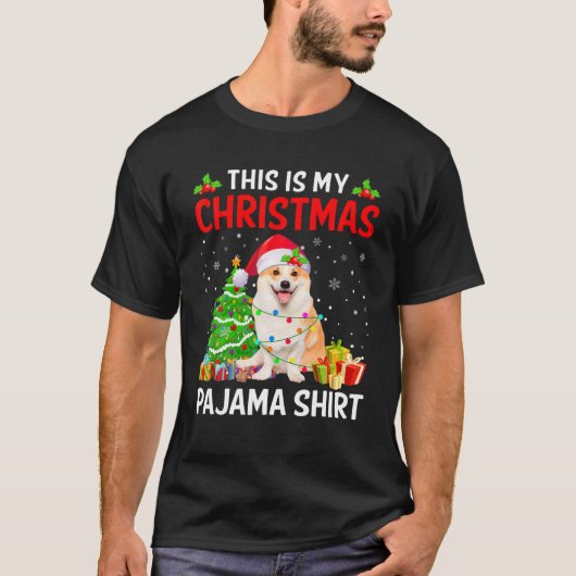 Dit is mijn kerstcadeautje Corgi Dog Pajama valsma T-shirt (Voorkant)