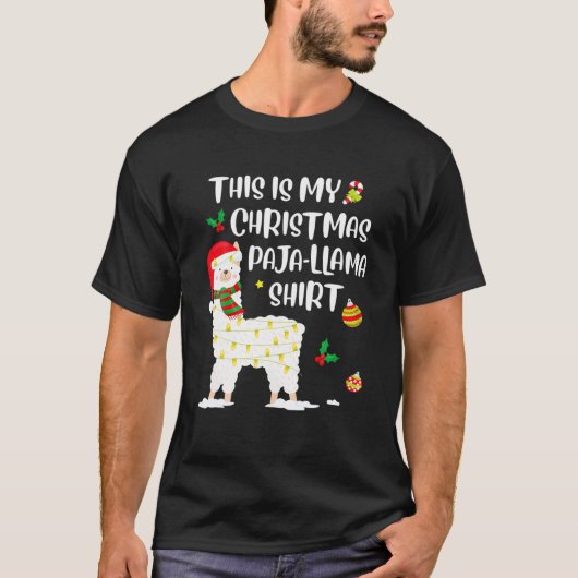 Dit is mijn kerstfeest Llama Pajama Pajama Chris T-shirt (Voorkant)