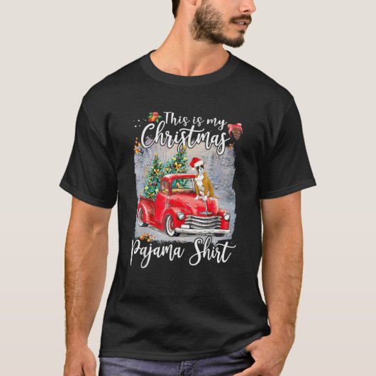 Dit is mijn kerstfeest met Pajama Boxer Dog Truck T-shirt (Voorkant)