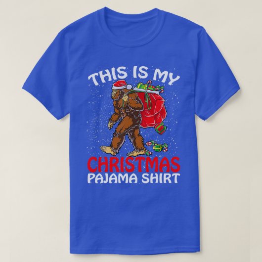 Dit is mijn kerstfeest Pajama Bigfoot Kerstmis 1 T-shirt (Design voorkant)