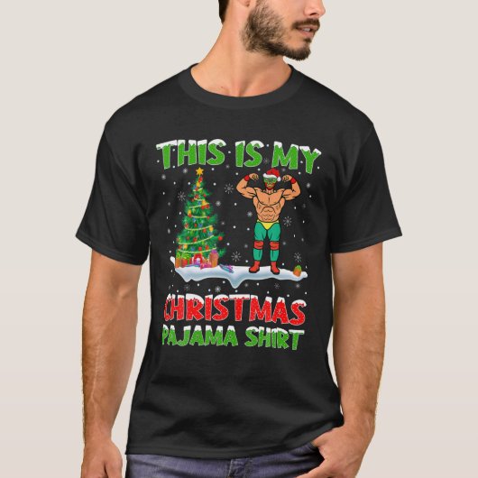 Dit is mijn kerstfeest Pajama die kerstmis ronddra T-shirt (Voorkant)