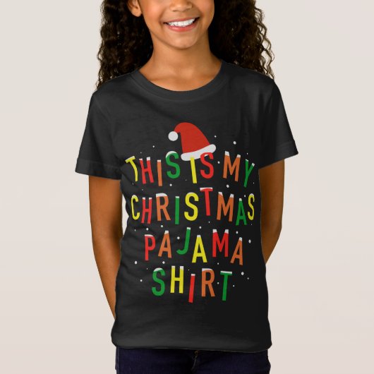 Dit is mijn kerstfeest Pajama grappige kerstfeestd T-shirt (Voorkant)