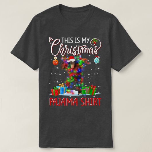 Dit is mijn kerstfeest Pajama-kerstligh T-shirt (Design voorkant)