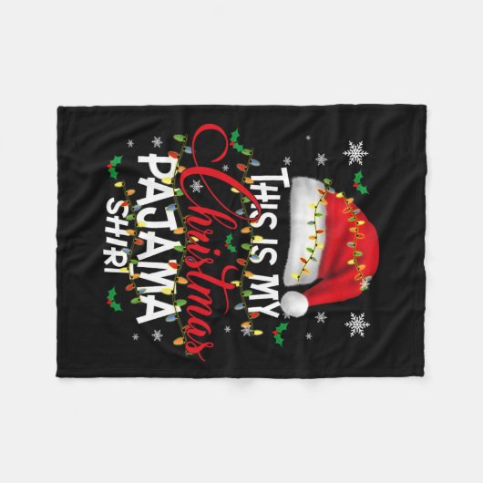 Dit is mijn kerstfeest Pajama lampjes Mannen Kind  Fleece Deken (Voorkant (Horizontaal))