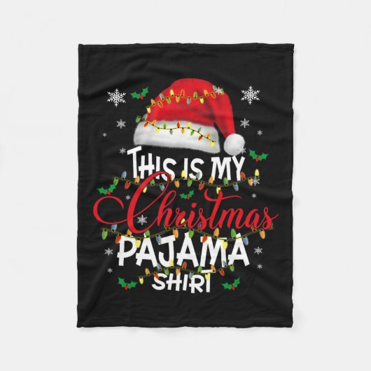Dit is mijn kerstfeest Pajama lampjes Mannen Kind  Fleece Deken (Voorkant)
