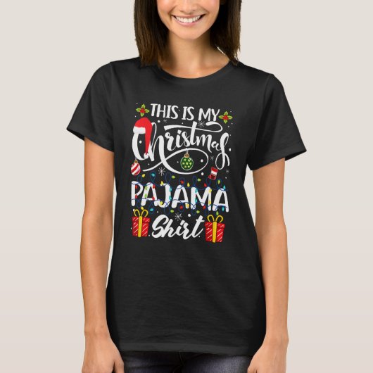 Dit is mijn kerstfeestdag in Pajama met kerstmis 1 T-shirt (Voorkant)