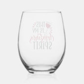 Dit is mijn kerstgevoel wijnglas zonder voet (Achterkant)