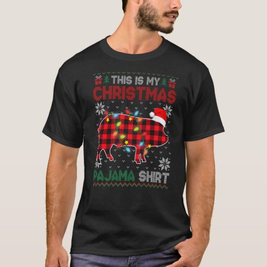 Dit is mijn kerstlampje Pajama pik-kerstcadeaus T-shirt (Voorkant)